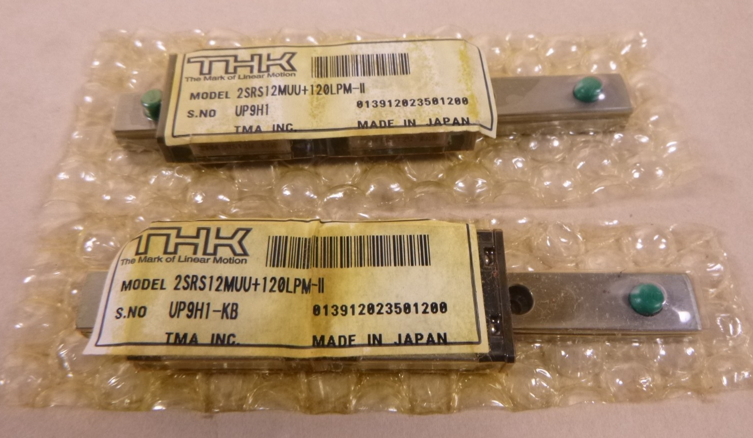 (2) THK SRS12M x 120mm Linear Rail , (4) SRS12M Guide , 2SRS12MUU+120LPM-II