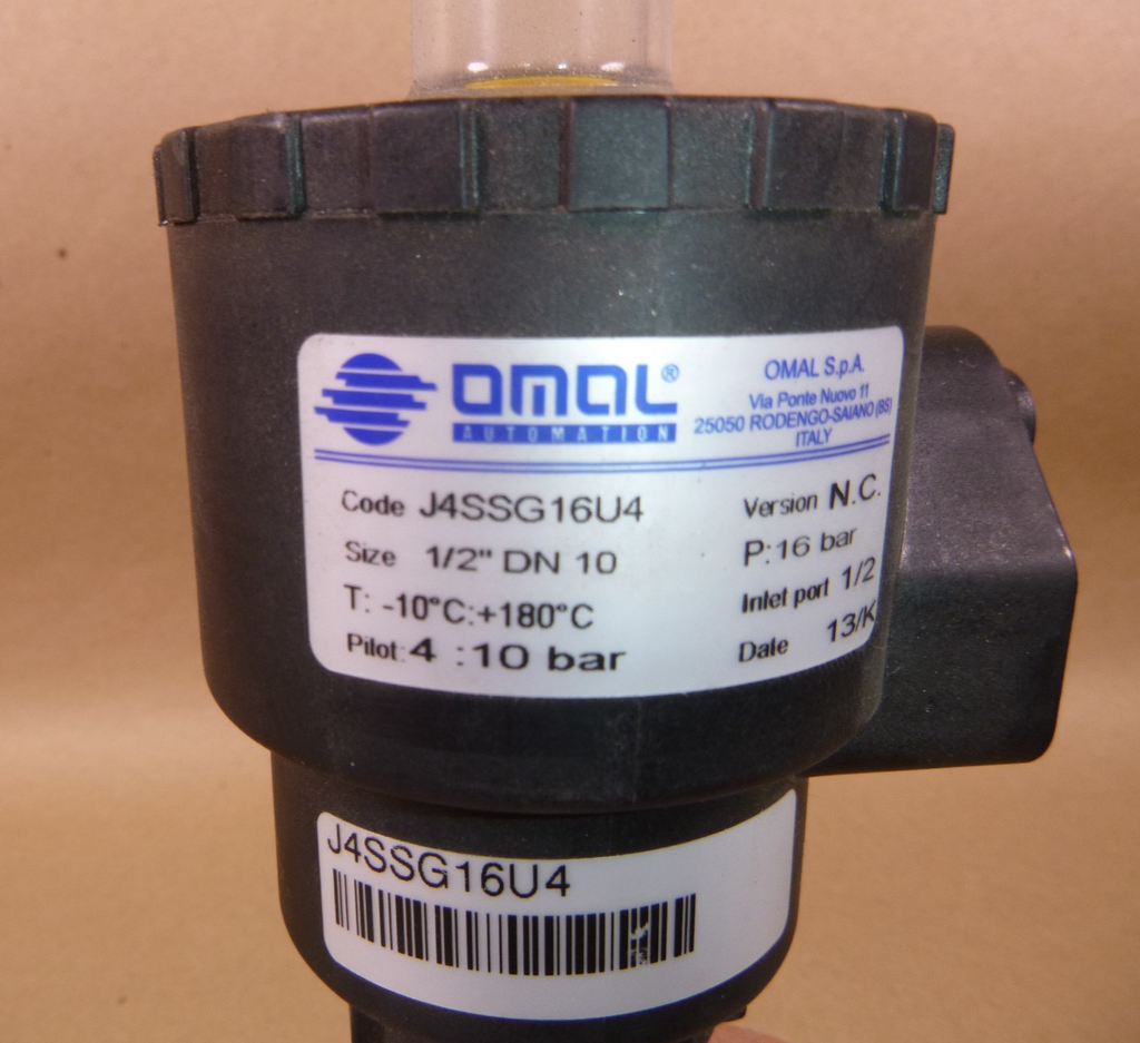 J4SSG16U4 Omal 2/2-Way Pneumatic SS Angle Seat Valve 1/2" Clamp Conn 16 bar | Industrial MRO Replacement Parts, Manufacturing Machine Parts & Components, Heavy Equipment Parts Supplier