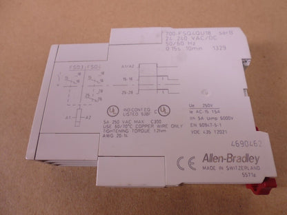 Allen-Bradley 700-FSQ4QU18 True Off Delay Timing Relay Ser B 24VAC 240VDC | Electrical MRO Replacement Parts &amp; Components and Commercial Electrical Supplies Company