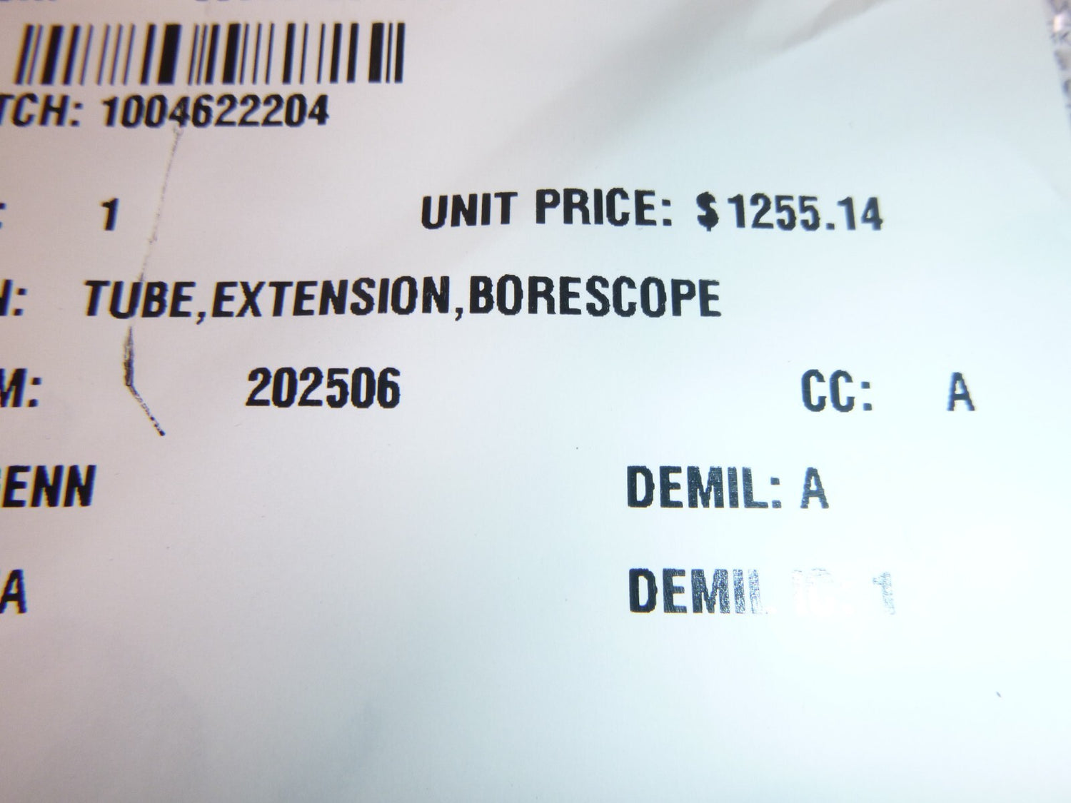 USGI M3 Borescope Extension Tube 11584734, 6650-01-097-3861 | Industrial MRO Tools and Replacement Industrial Equipment Components