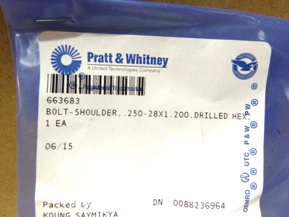 4x USGI Pratt &amp; Whitney 663683 Shoulder Bolt , NSN 5306-01-387-9816 | Industrial Replacement Nuts &amp; Bolts Distributor and Machinery Screws &amp; Fasteners Supply