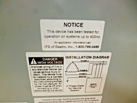 TRANSIENT VOLTAGE SURGE SUPPRESSOR 120V 3 PHASE DELTA, 50K RMS AMPS, 480V MAX