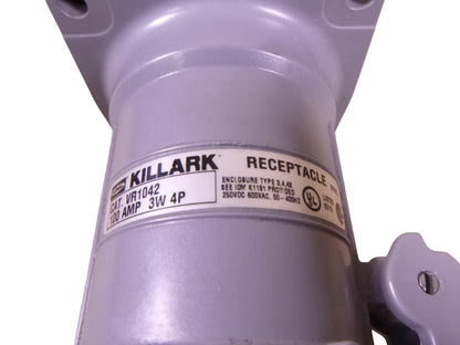 USED KILLARK VR1042 PIN AND SLEEVE RECEPTACLE TYPE 3,4, 4X, 100 AMP 3 WIRE 4 POLE | Electrical MRO Replacement Parts &amp; Components and Commercial Electrical Supplies Company