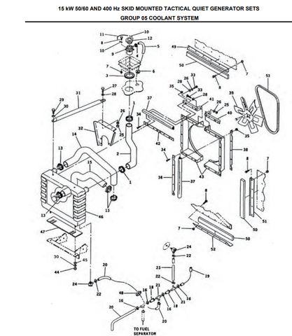 MEP-804A 15KW Generator 88-22167 Engine Coolant Radiator , 2930-01-368-1071 | Genuine MEP Generator Replacement Parts and Military Surplus Generator Parts