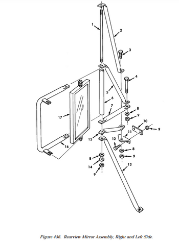 TACOM 11608924 M809 M44A2 Rearview Mirror Arm , 2540-00-493-8895