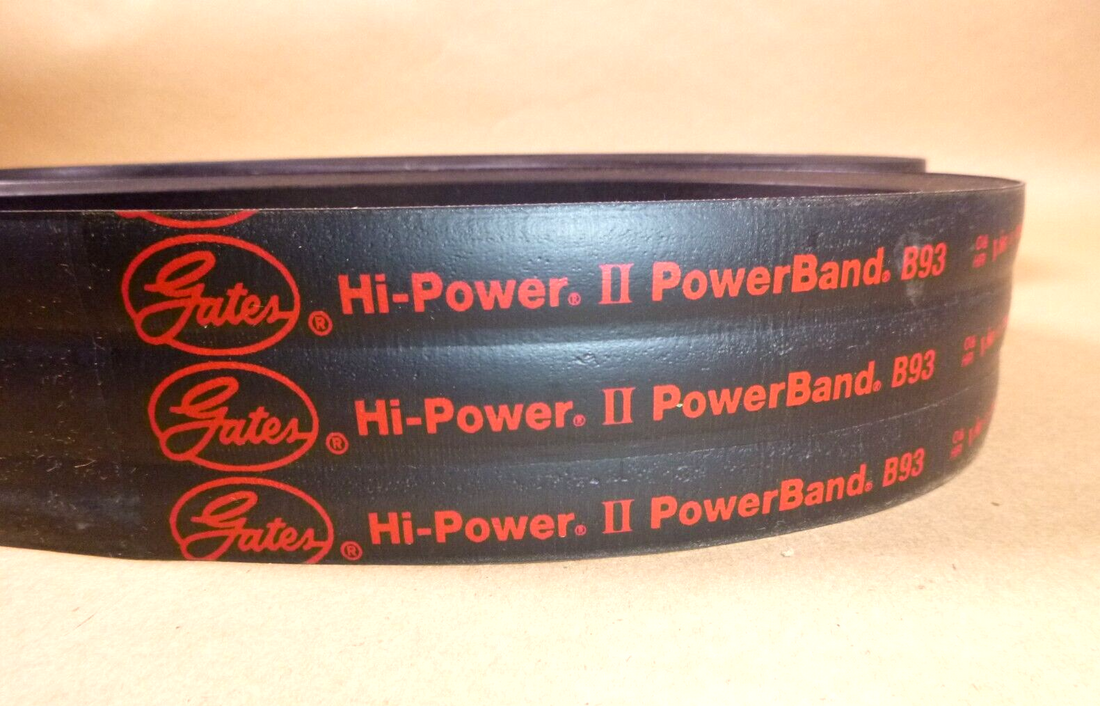 Gates 3/B93 Hi-Power II PowerBand V-Belt, 3 Banded V-Belt 96" OD, Made in USA | Replacement Truck Parts, Trailer Accessories, Automobile Supplies, Car Parts &amp; Accessories
