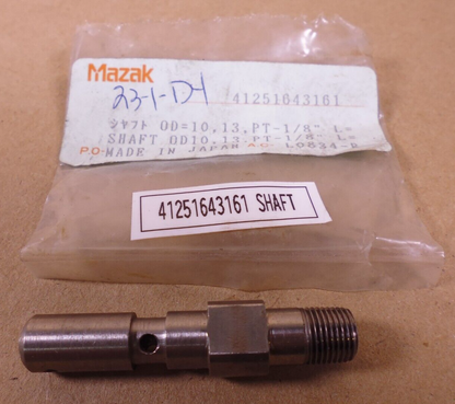 Mazak 41251643161 Shaft , OD=10 , 13 , PT-1/8" | Industrial MRO Replacement Parts, Manufacturing Machine Parts &amp; Components, Heavy Equipment Parts Supplier