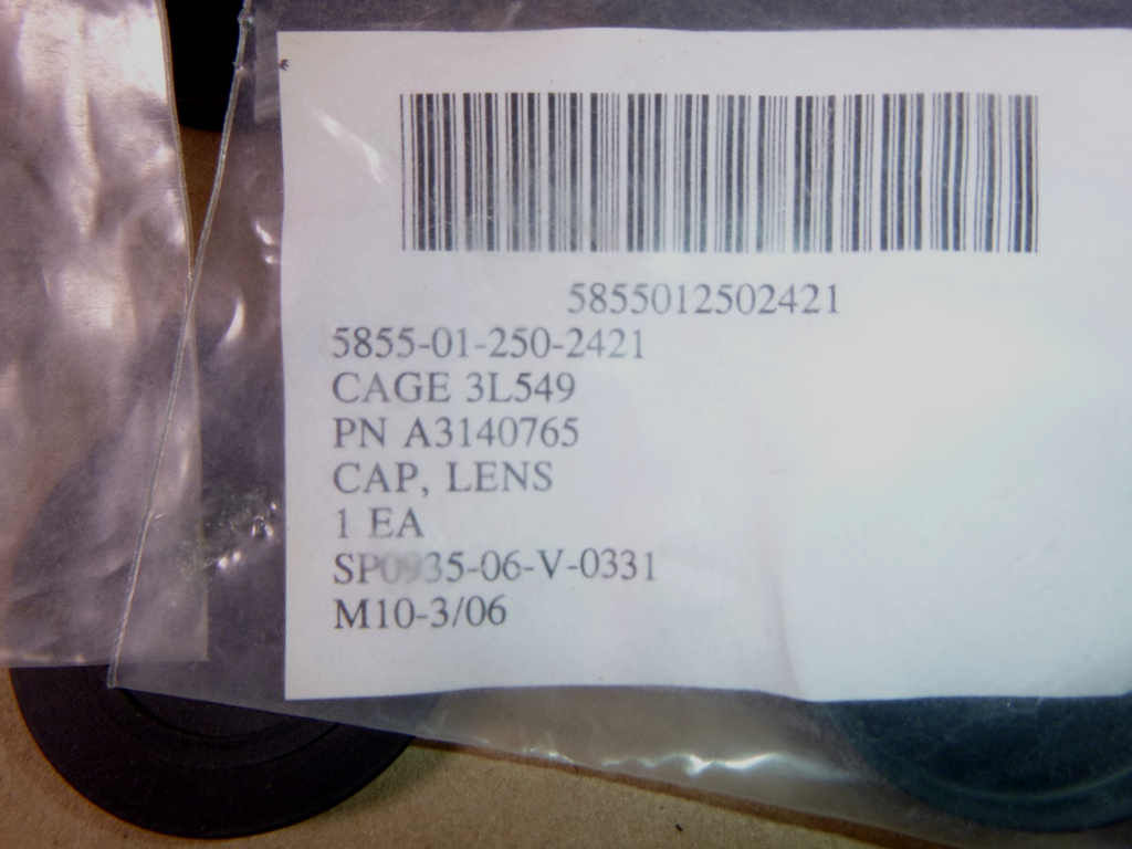 USGI PVS-7A/C Rear Eyepiece Lens Cap A3140765, 5855-01-250-2421 (108 Pcs) | Industrial MRO Replacement Parts, Manufacturing Machine Parts & Components, Heavy Equipment Parts Supplier