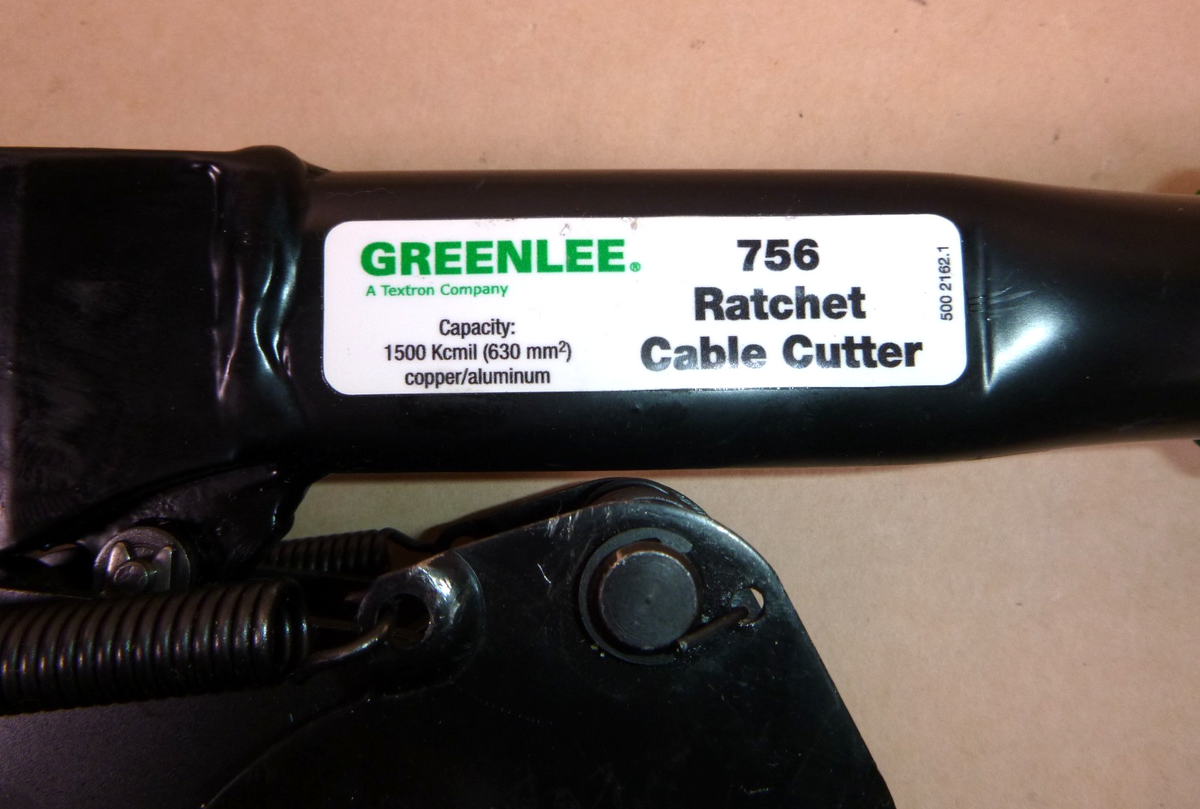 756 Greenlee Ratchet Cable Cutter, Heavy-Duty, 2" Jaw, 1500 KCMIL, 27.5" OAL | Industrial MRO Tools and Replacement Industrial Equipment Components