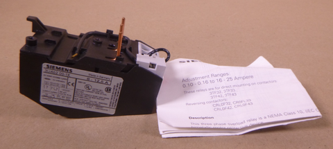 Siemens 3UA52 00-1K Overload Relay 8-12,5A 600VAC | Electrical MRO Replacement Parts & Components and Commercial Electrical Supplies Company