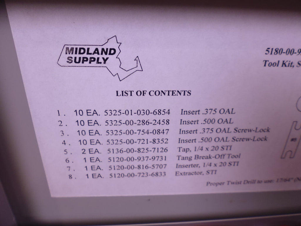 Helical Coil-Sert Screw Thread Insert 1/4" x 20 Tool Kit Tap Inserter Extractor | Industrial MRO Tools and Replacement Industrial Equipment Components