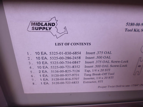 Helical Coil-Sert Screw Thread Insert 1/4" x 20 Tool Kit Tap Inserter Extractor | Industrial MRO Tools and Replacement Industrial Equipment Components