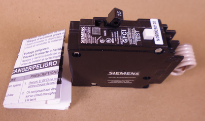 Siemens QF115H Ground Fault Circuit Breaker, 1 Pole - 15 Amp - GFCI - Type QPHF | Electrical MRO Replacement Parts &amp; Components and Commercial Electrical Supplies Company
