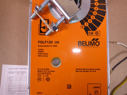 FSLF120 US Belimo Fire &amp; Smoke Actuator, 30 in-lb, Spring return, 120 Vac | Electrical MRO Replacement Parts &amp; Components and Commercial Electrical Supplies Company
