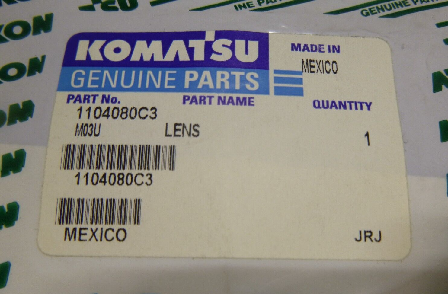 KOMATSU 1104080C3, Hand Brake / Cool Temp / Brake Press / Trans Temp Light Lens | Industrial Tractor Parts Supplier and Surplus Tractor Parts &amp; Accessories