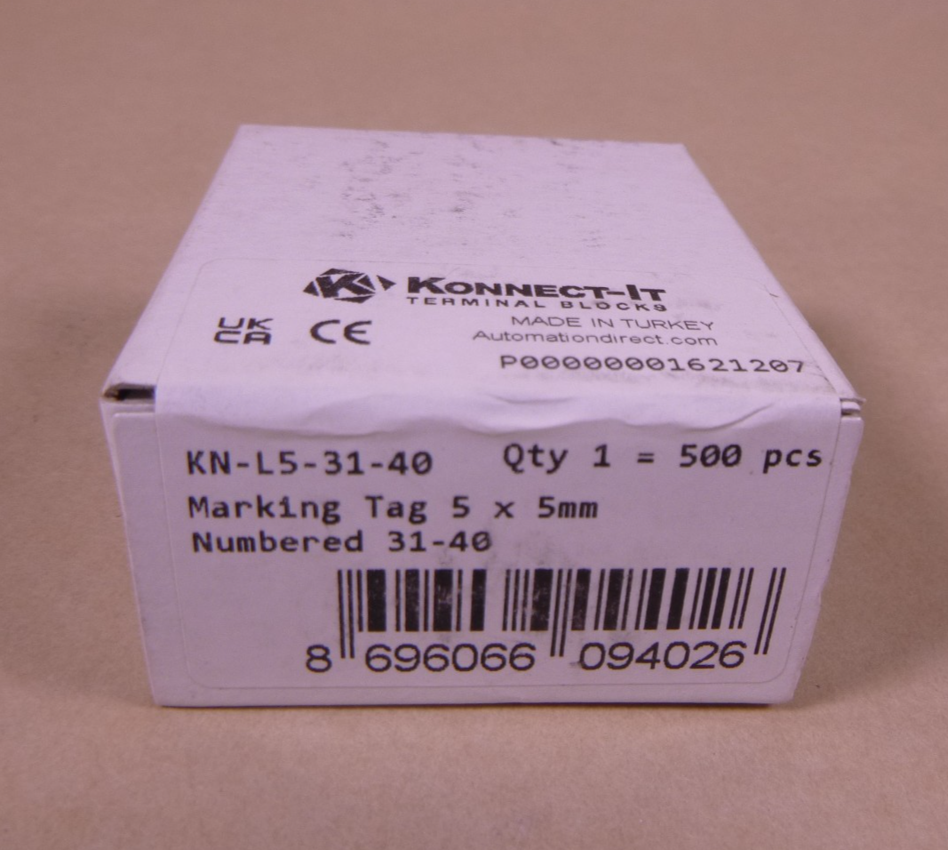 Konnect-It KN-L5-31-40 Konnect-It Marking Tag, 5 x 5mm, numbered 31-40
