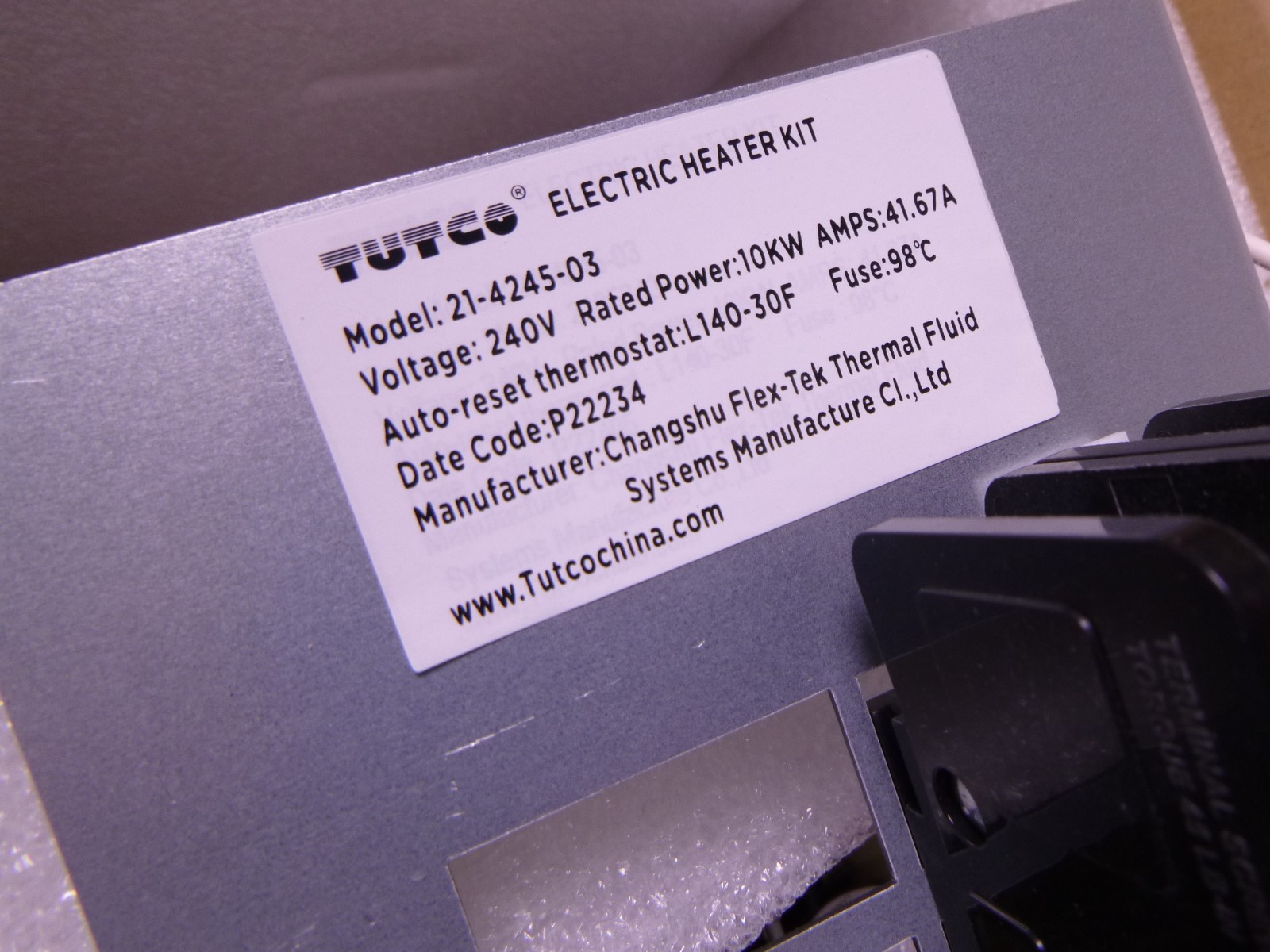 TUTCO Electric Heater Kit Breaker 10KW For 24K 36K 48K 60K Handler , 21-4245-03 | Industrial MRO Replacement Parts, Manufacturing Machine Parts &amp; Components, Heavy Equipment Parts Supplier