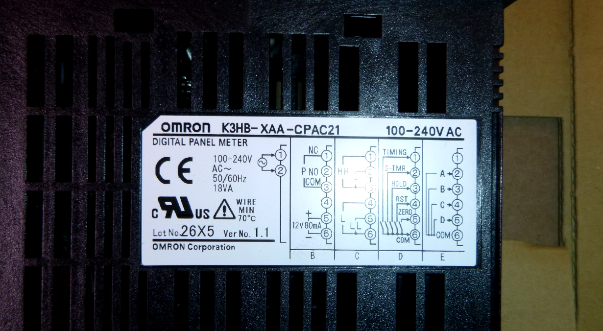 K3HB-XAA-CPAC21 Omron Process Indicator 100-240 Vac Input 12 Vdc Relay Output | Electrical MRO Replacement Parts &amp; Components and Commercial Electrical Supplies Company