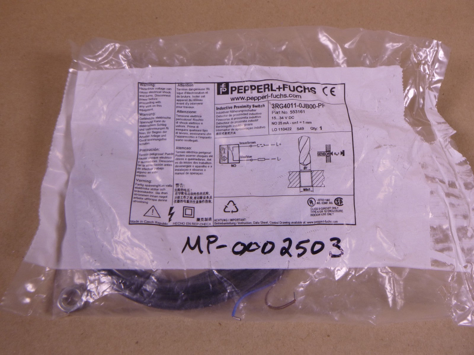 3RG4011-0JB00-PF Pepperl &amp; Fuchs Inductive Proximity Switch, 15-34VDC, 553161 | Electrical MRO Replacement Parts &amp; Components and Commercial Electrical Supplies Company