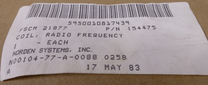 Norden Systmes 154475 Radio Frequency Coil AN/BPS-15/16 , 5950-01-081-7439 | Electrical MRO Replacement Parts &amp; Components and Commercial Electrical Supplies Company