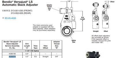 OEM Bendix K050079 Air Brake Automatic Slack Adjuster, 10-Spline , 5" Arm Length | Replacement Truck Parts, Trailer Accessories, Automobile Supplies, Car Parts &amp; Accessories