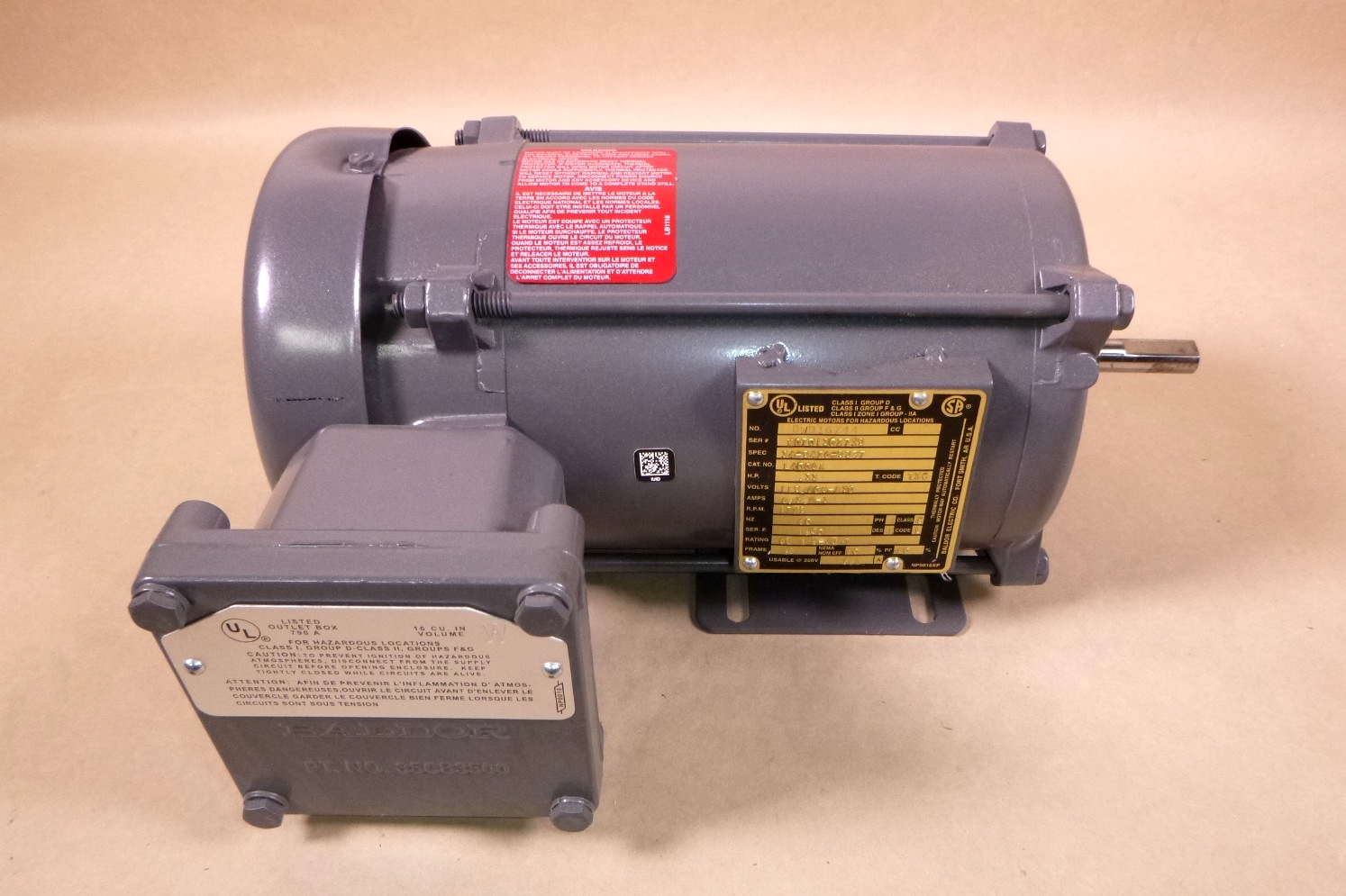 Baldor Single-Phase Explosion Proof Motor 1/3HP, 1725RPM, 48 Frame, Foot Mount | Industrial Electric Motors, Pumps &amp; Parts