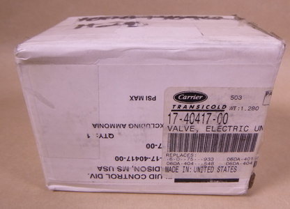 OEM Carrier Transicold 17-40417-00 Compressor Unloader Valve