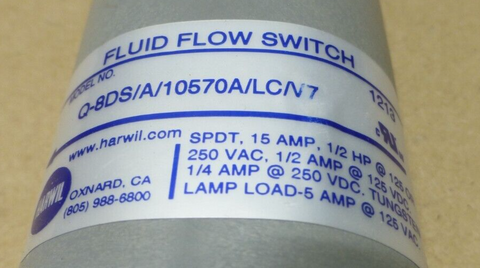 HARWIL Q-8DS FLUID SLOW SWITCH 1"MPT SPDT 15AMP 1/2HP 125VAC 250VAC