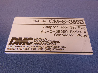 (10PC SET) DMC Daniels CM-S-389B Adaptor Tool Set MIL-C-3899 Ser 4 Plugs