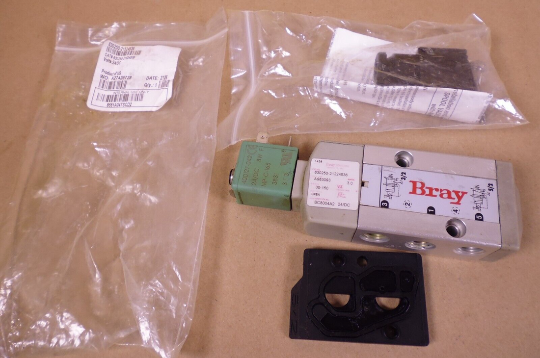 BRAY 630250-21524536 / 63025021524536 24V Solenoid Valve | Industrial MRO Replacement Parts, Manufacturing Machine Parts &amp; Components, Heavy Equipment Parts Supplier