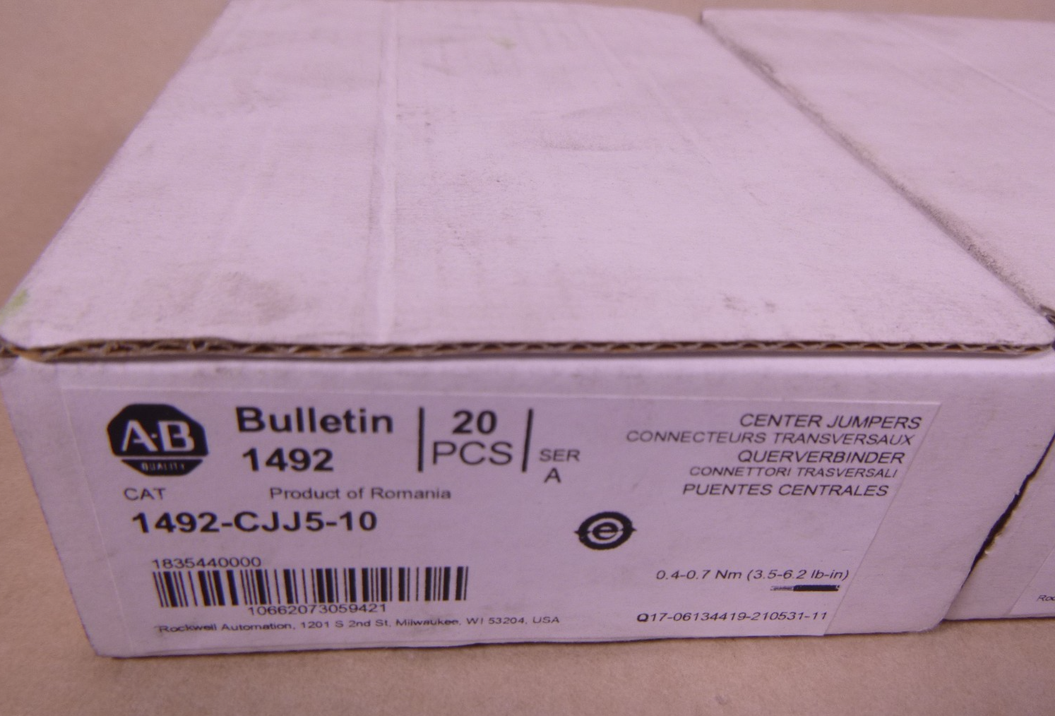 (Lot Of 45) Allen-Bradley 1492-CJJ5-10 Series A Center Jumper Connectors 1492