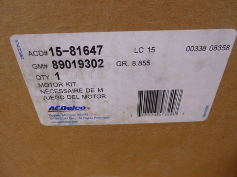 OEM Genuine AC Delco HVAC Blower Motor  15-81647, GM 89019321 Silverado Sierra