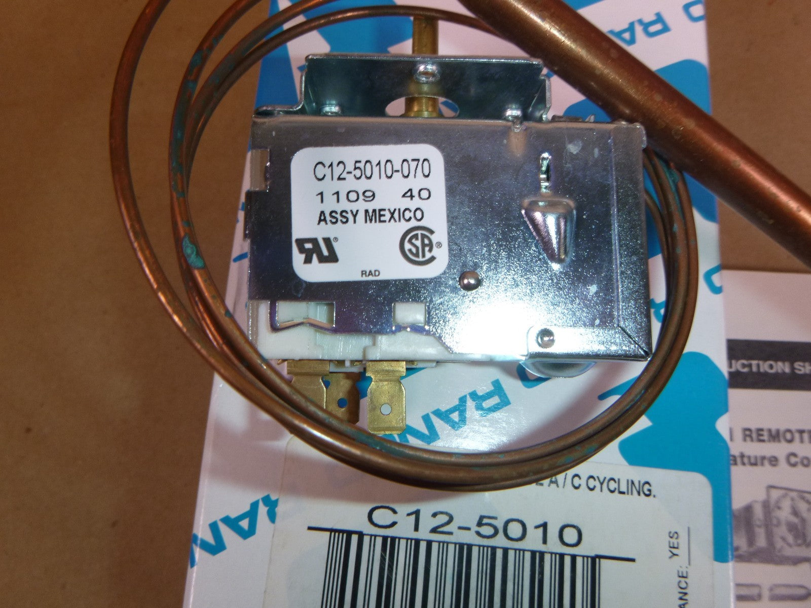 C12-5010 Ronco Temperature Cycle Control 36" Capillary SPDT Range 60 F to 98 F | Electrical MRO Replacement Parts &amp; Components and Commercial Electrical Supplies Company