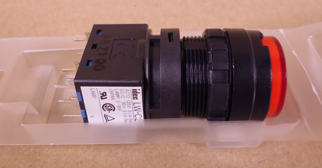 IDEC LW-C20 Red Push Button , 12VDC 30V , 12VAC 125C , LW1L-M2C20VR | Electrical MRO Replacement Parts &amp; Components and Commercial Electrical Supplies Company