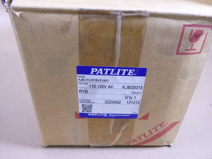 Patlite KJB-312 Signal Cube Tower 110-120V 15.4W , KJB-312-RYB+EVA01 | Electrical MRO Replacement Parts &amp; Components and Commercial Electrical Supplies Company