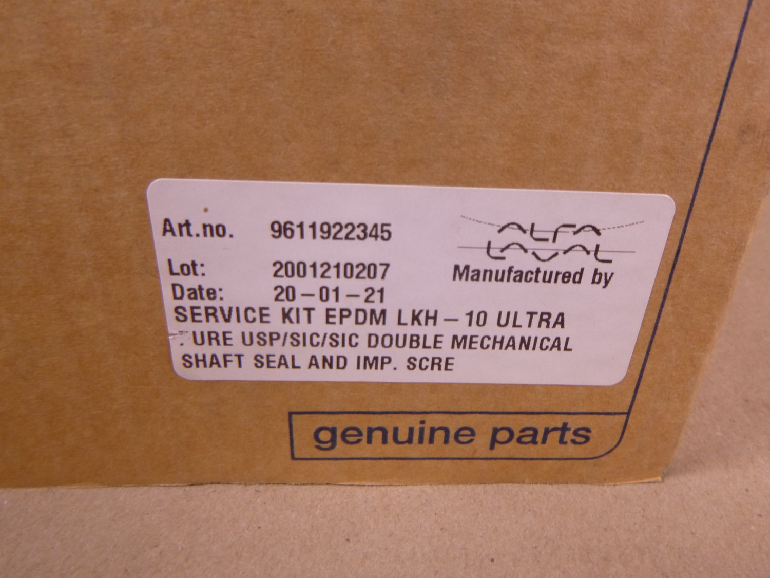 9611922345 Alfa Laval Service Kit EPDM LKH-10 Ultra Pure Double Mechanical Shaft | Industrial MRO Replacement Parts, Manufacturing Machine Parts &amp; Components, Heavy Equipment Parts Supplier