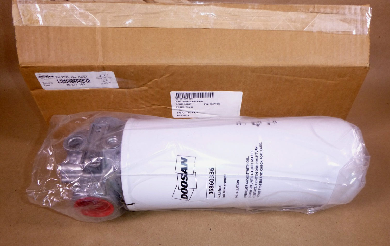 OEM Doosan Fits Ingersoll Rand Bobcat Oil Filter 36877363 With Filter Element 36860336 | Industrial Tractor Parts Supplier and Surplus Tractor Parts &amp; Accessories