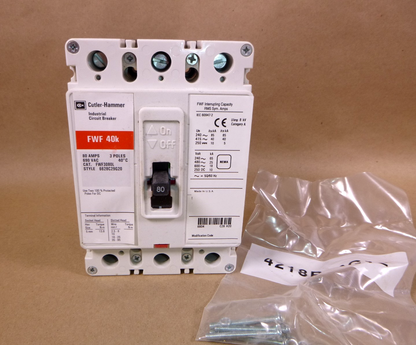 Eaton CH FWF3080LM08 Fixed Thermal, Fixed Magnetic Trip Circuit Breaker 80A 40kA | Electrical MRO Replacement Parts &amp; Components and Commercial Electrical Supplies Company