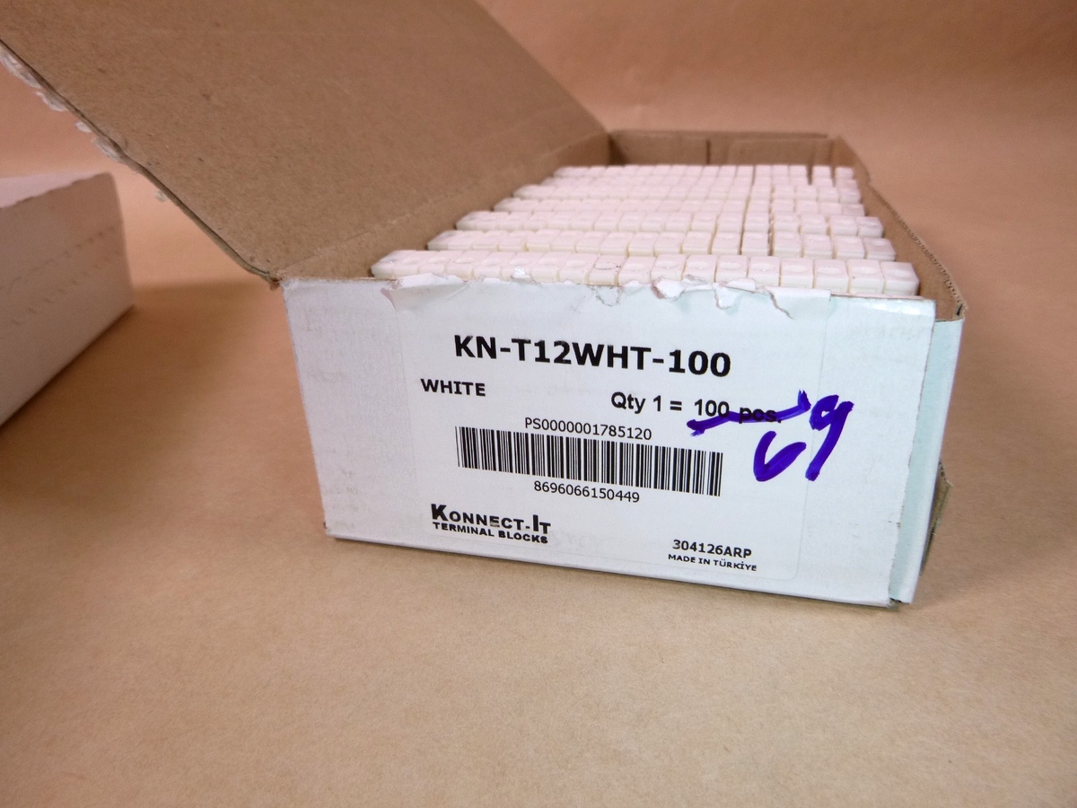 (169 Pcs) Konnect-It Feed Thru Terminal Block 26-12 Awg 20A 69 White &amp; 100 Blue