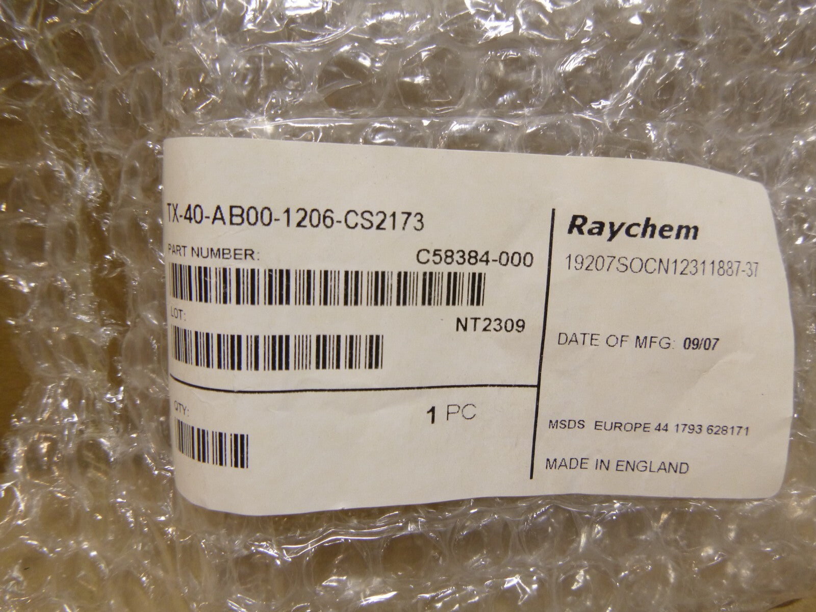 Raychem TXR40AB00-1206 Ruggedized Backshell &amp; Adapter Size 12, 5975-01-126-7508 | Electrical MRO Replacement Parts &amp; Components and Commercial Electrical Supplies Company