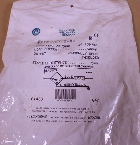 SEALED OEM Allen-Bradley 20-250VAC Inductive Proximity Sensor 872C-A5N18-A2