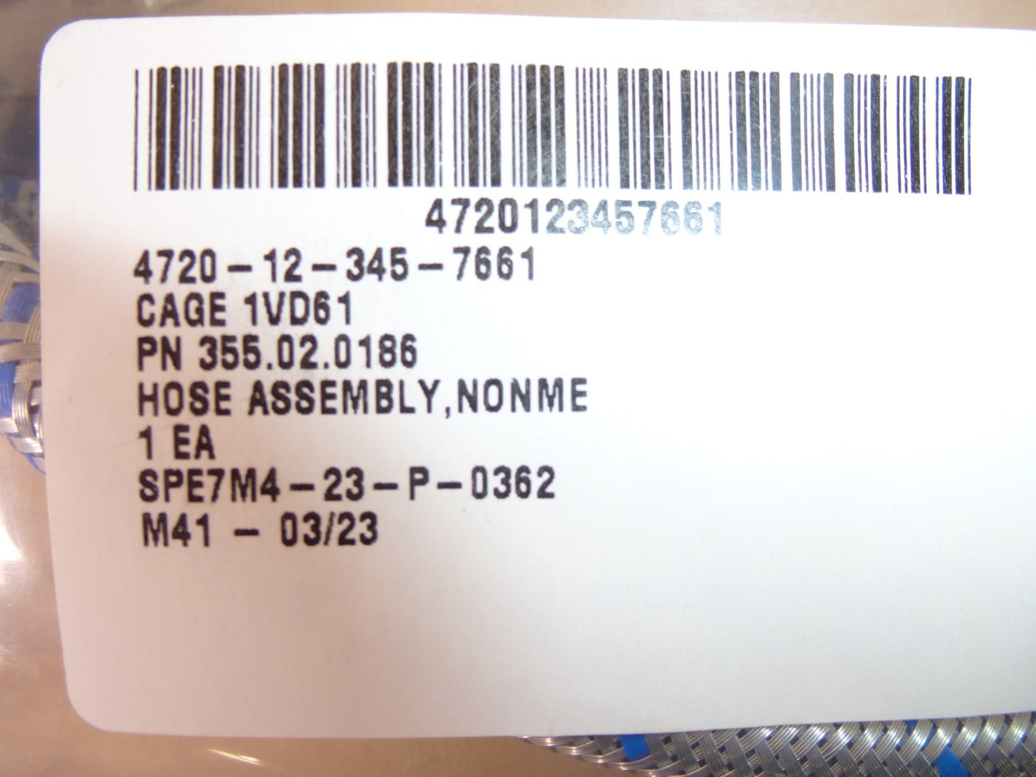 USGI Military 150Kw Generator Fuel Hose 355.02.0186, 4720-12-345-7661 | Genuine MEP Generator Replacement Parts and Military Surplus Generator Parts