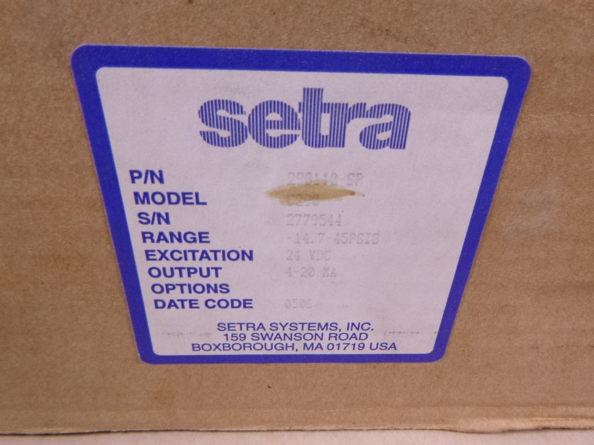 Setra C290 Pressure Transmitter , 290110-SP , -14.7-45 PSIG, 24VDC, 4-20mA | Electrical MRO Replacement Parts &amp; Components and Commercial Electrical Supplies Company