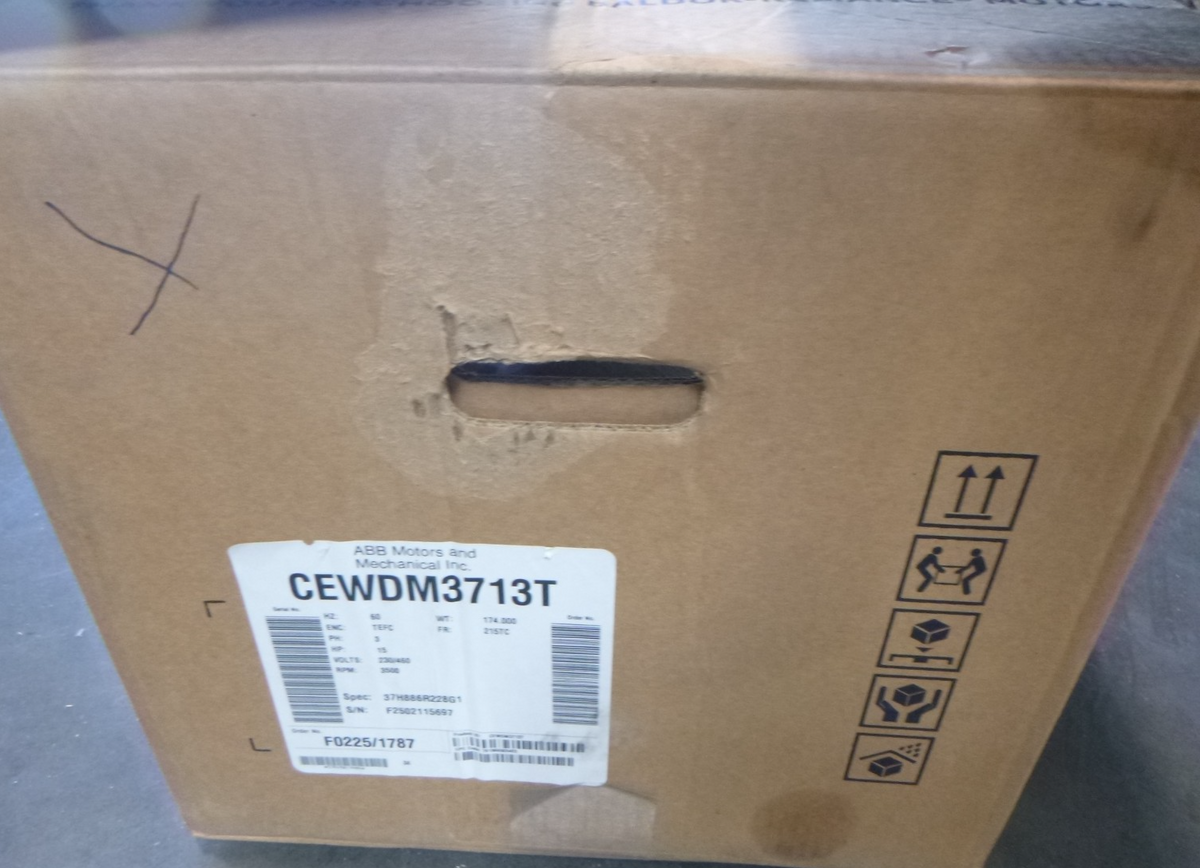 Baldor CEWDM3713T Washdown Motor, 15HP , 230/460V , 3500RPM , 3PH , 215TC , TEFC