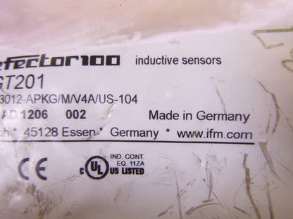 IFM Efector Inductive sensor IGT201, 12mm Range, 10-30 Vdc, Normally Closed | Electrical MRO Replacement Parts &amp; Components and Commercial Electrical Supplies Company