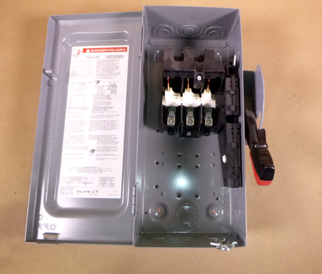 HU361 Square D Safety Switch Disconnect Heavy Duty, Non Fusible, 30A, 3P, 600V | Electrical MRO Replacement Parts &amp; Components and Commercial Electrical Supplies Company