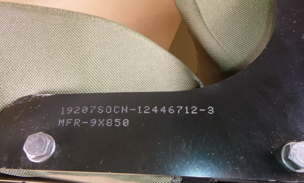 USGI M998 Humvee Green High Back Drivers Seat 12446712-3, 2540-01-436-4175 | Genuine HMMWV Replacement Parts and Military Surplus Humvee Parts & Accessories