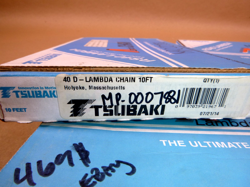 Tsubaki RS40 LAMBDA Lube Free Riveted Roller Chain 1/2" Pitch 302 Deg F. 27 Feet | Industrial MRO Replacement Parts, Manufacturing Machine Parts & Components, Heavy Equipment Parts Supplier