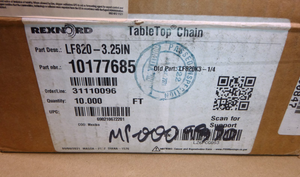 LF820-3.25IN Rexnord Table Top Chain (10 Ft.) 10177685, LF820K3-1/4 | Industrial MRO Replacement Parts, Manufacturing Machine Parts & Components, Heavy Equipment Parts Supplier