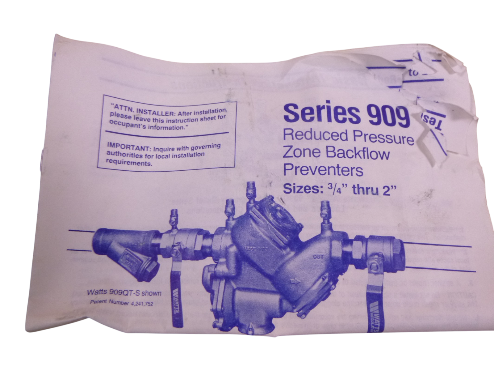 Watts Relief Valve Service Parts Kit, Sizes 3/4", 1", KIT 